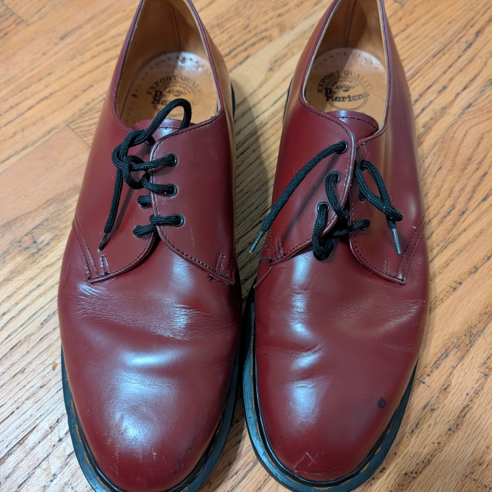 Dr. Martens Men's Burgundy Leather Shoes